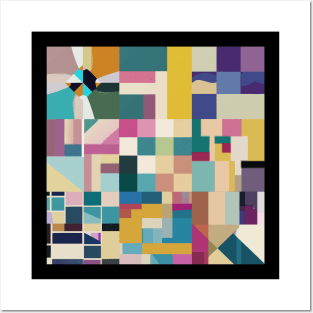 a t-shirt with an abstract color block design, a harmonious combination of subdued colors, to create a contemporary yet office-friendly look. Posters and Art